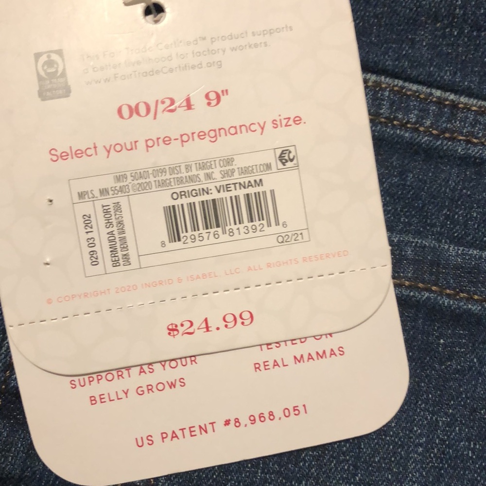 NWT Isabel Maternity Shorts. Size 00/24 - Picture 5 of 5